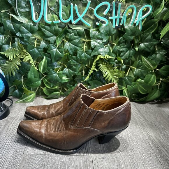 Lucchese Charlie Horse Women's Mules 7.5 B Western Brown Leather - Picture 4 of 10